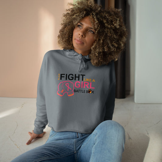 Fight Like A Girl Crop Hoodie(BLK)