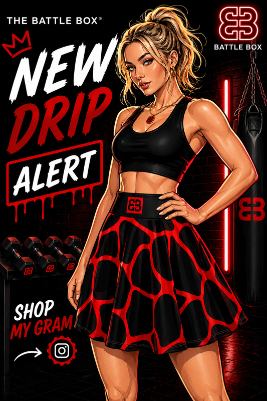 Battle Box High Waist Women's Skater Skirt-HW