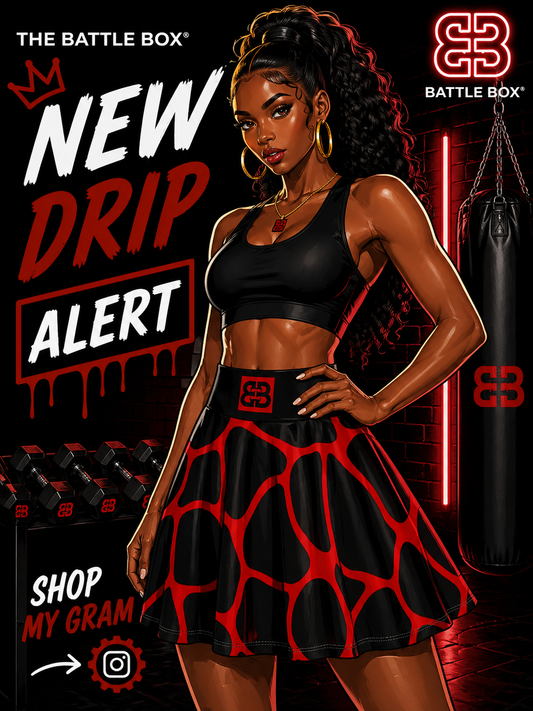 Battle Box High Waist Women's Skater Skirt-HW