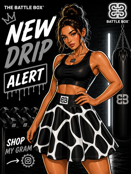 Battle Box High Waist Women's Skater Skirt-HW