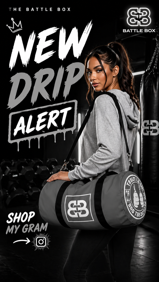 Battle Box Gray Gym Duffel Bag -1A