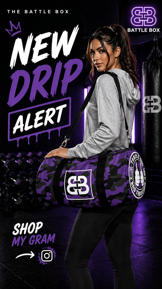 Battle Box Camo Purple Gym Duffel Bag -1A
