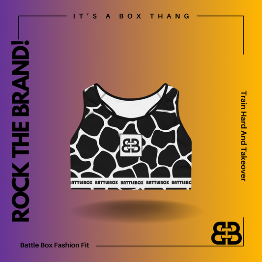 Battle Box Black/White Cobble Sports Bra-T7