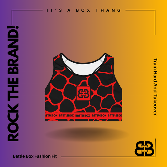 Battle Box Black/Red Cobble Sports Bra-T7