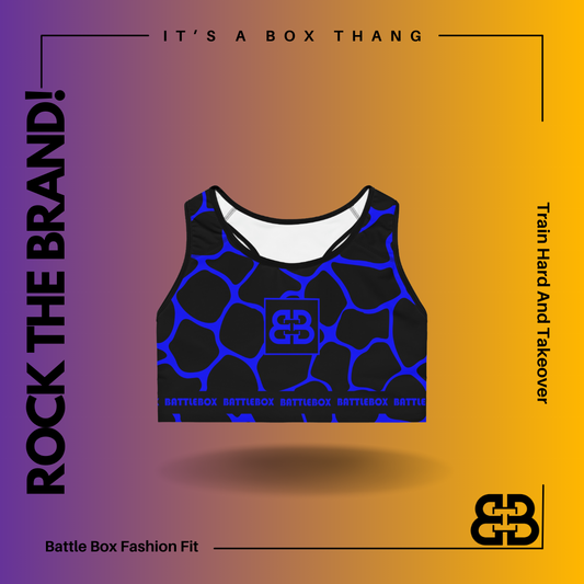 Battle Box Black/Teal Cobble Sports Bra-T7