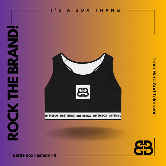 Battle Box Black/White Sports Bra-T7