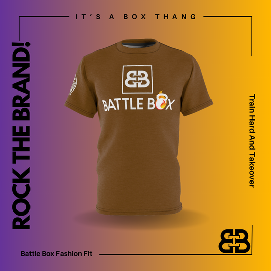 Battle Box Unisex Triple Print Brown T-Shirt