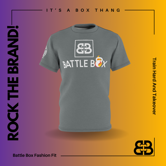 Battle Box Unisex Triple Print Gray T-Shirt