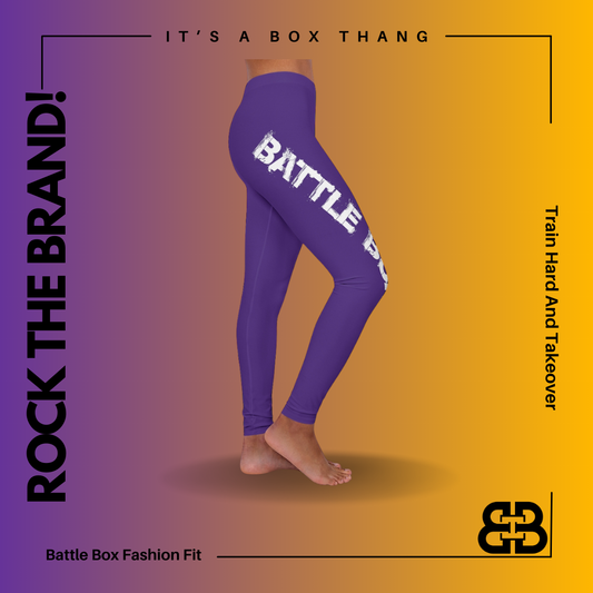 Battle Box Purple Spandex Leggings -1A