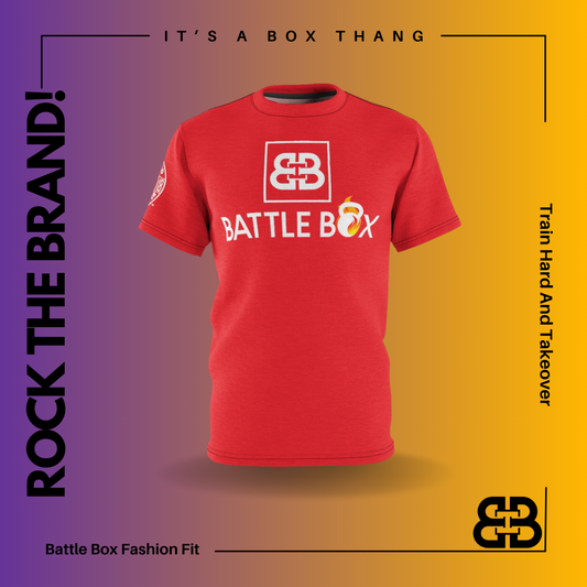 Battle Box Unisex Triple Print Red T-Shirt