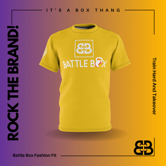 Battle Box Unisex Triple Print Yellow T-Shirt