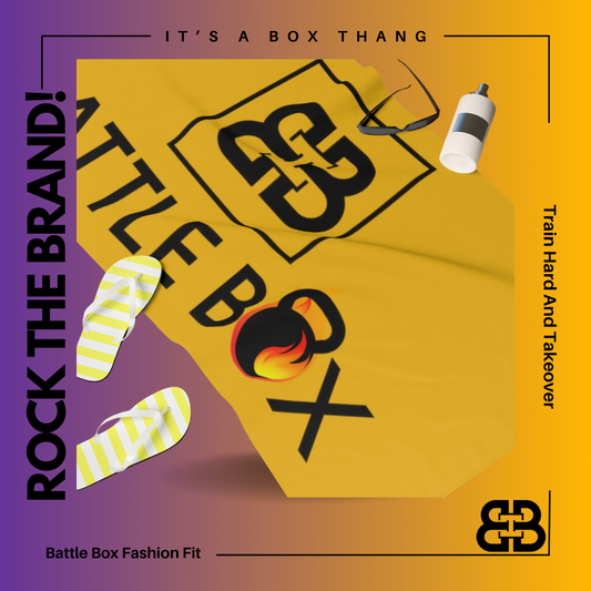 Yellow Battle Box Gym Towel