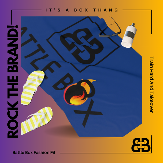 Navy Battle Box Gym Towel