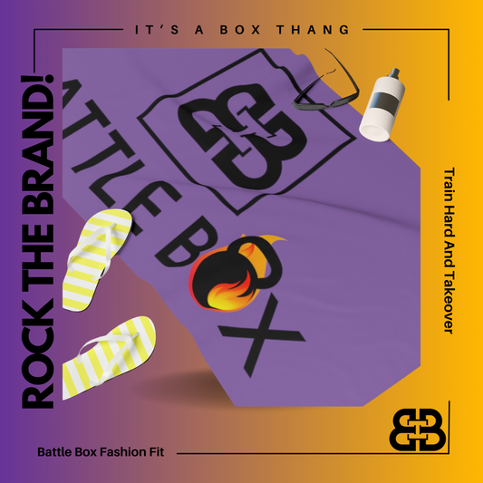 Purple Battle Box Gym Towel