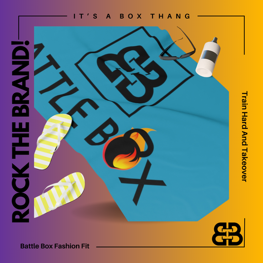 Teal Battle Box Gym Towel