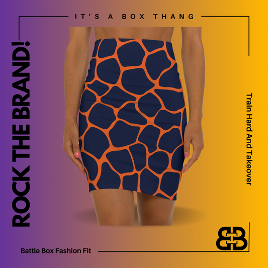 Battle Box Women's Blue Orange Cobble Mini Skirt-U6