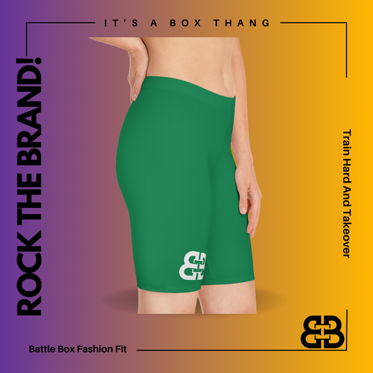 Battle Box Women's Green Bike Shorts