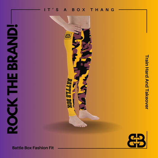 Battle Box Camo Black Gold Cleveland Men's Leggings