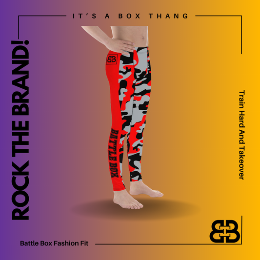 Battle Box Camo Black Gray Falcons Men's Leggings