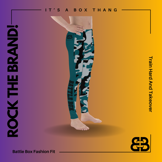 Battle Box Camo Black Green Philly Men's Leggings