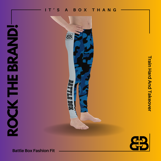 Battle Box Camo Black Navy Mavericks Men's Leggings