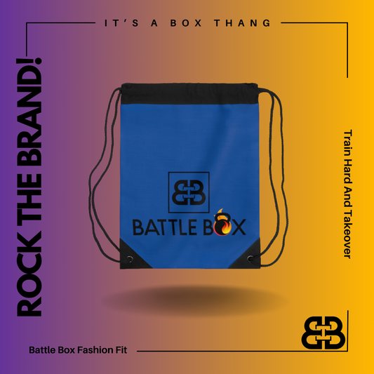 Battle Box Navy Drawstring Bag