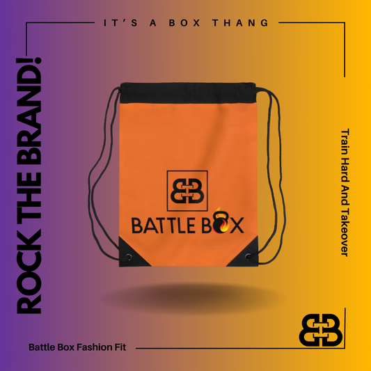Battle Box Orange Drawstring Bag
