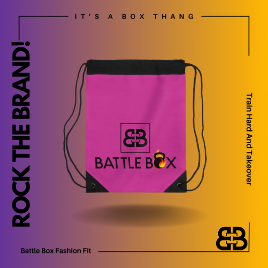 Battle Box Pink Drawstring Bag