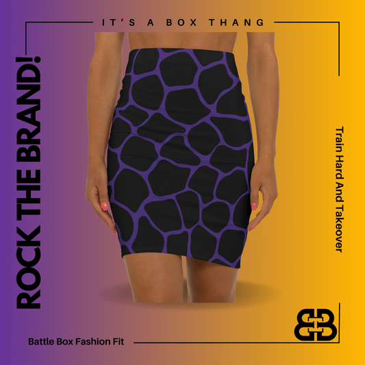 Battle Box Women's Purple Black Cobble Mini Skirt-U6