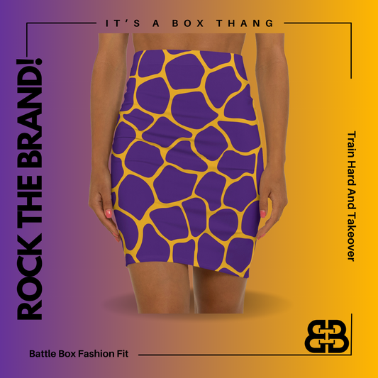 Battle Box Women's Purple Gold Cobble Mini Skirt-U6