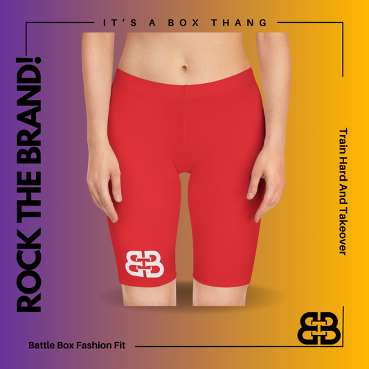 Battle Box Women's Red Bike Shorts