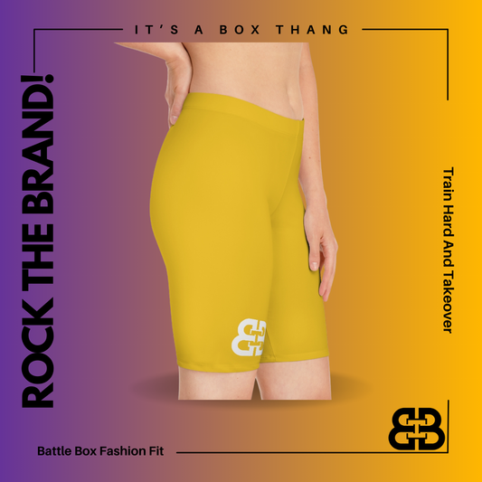 Battle Box Women's Yellow Bike Shorts