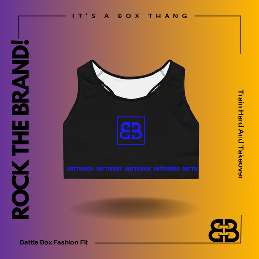 Battle Box Black/Blue Sports Bra-T71