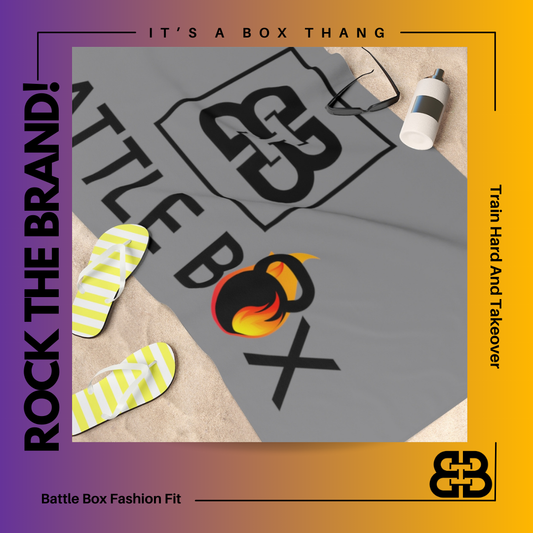 Gray Battle Box Gym Towel