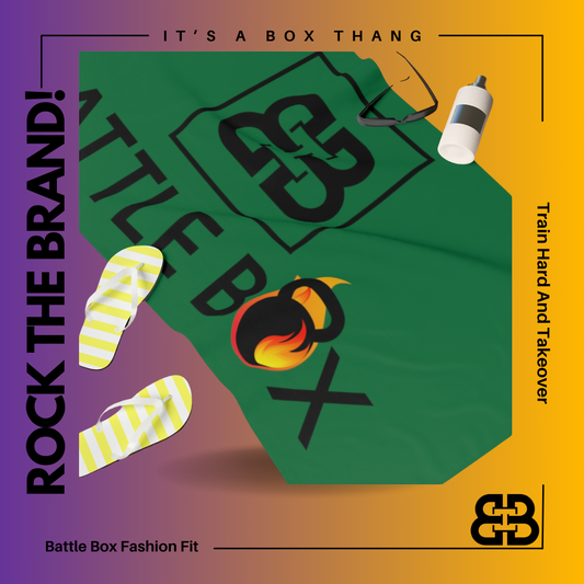 Green Battle Box Gym Towel