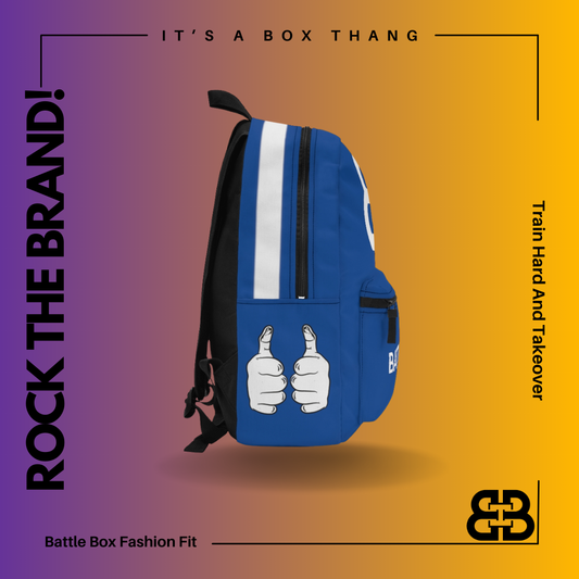 Battle Box Gym Fitness Navy Train Hard Backpack