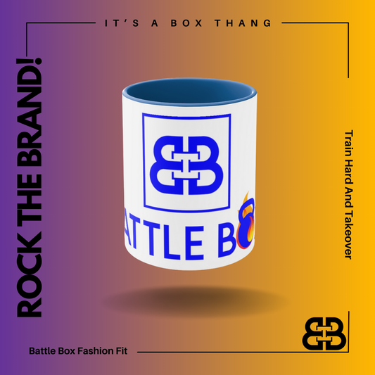 Battle Box Accent Blue Logo Coffee Mug, 11oz