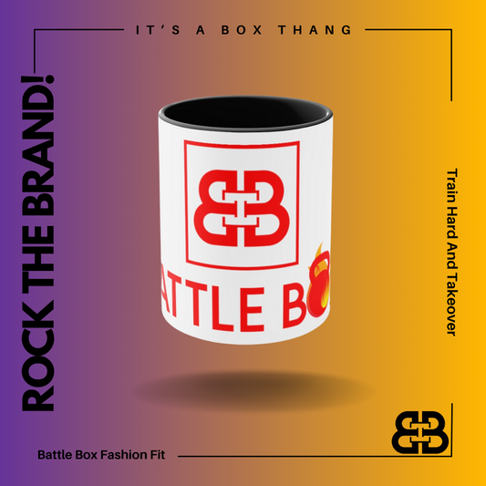 Battle Box Accent Red Logo Coffee Mug, 11oz