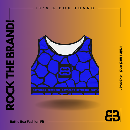 Battle Box Black/Blue Cobble Sports Bra-T7