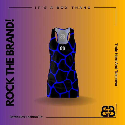 Battle Box Blue Black Cobble Tunic Racerback Top-CB