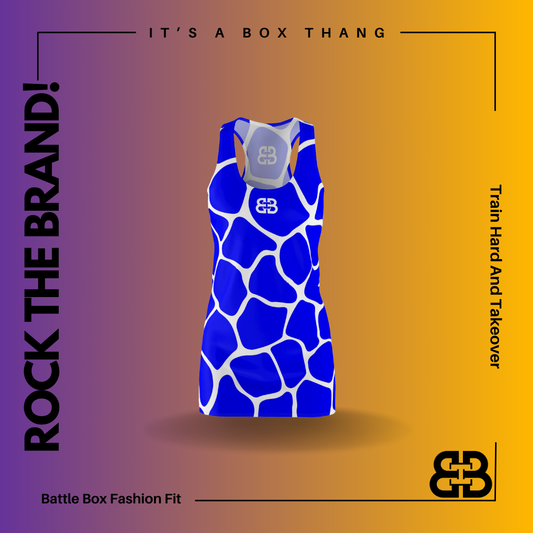 Battle Box Blue White Cobble Tunic Racerback Top-CB