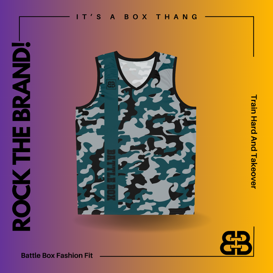 Battle Box Black Green Basketball Jersey