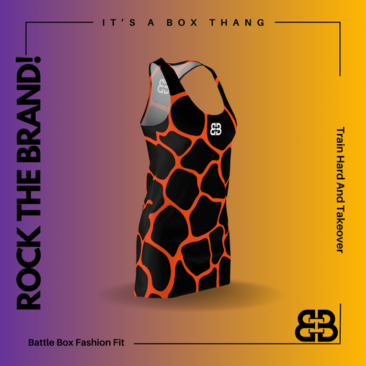 Battle Box Black Orange Cobble Tunic Racerback Top-CB