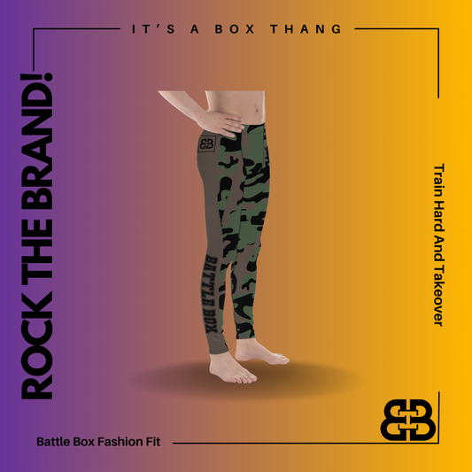 Battle Box Brown Green Camo Men's Leggings