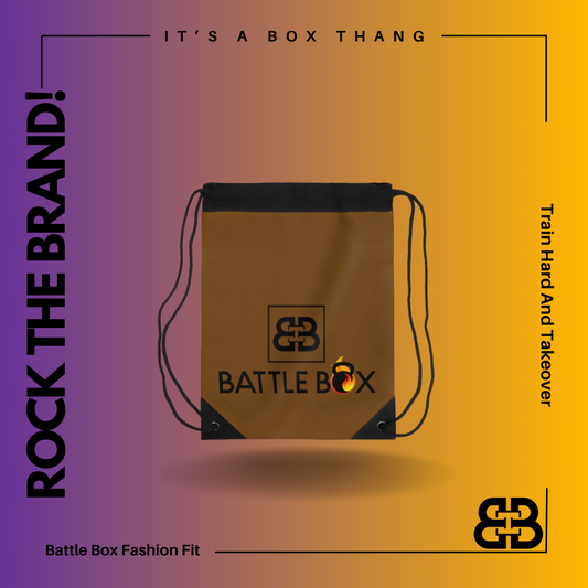 Battle Box Brown Drawstring Bag