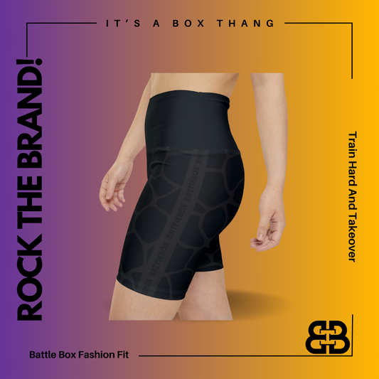 Battle Box Grey/Black Women's Workout Shorts-T1