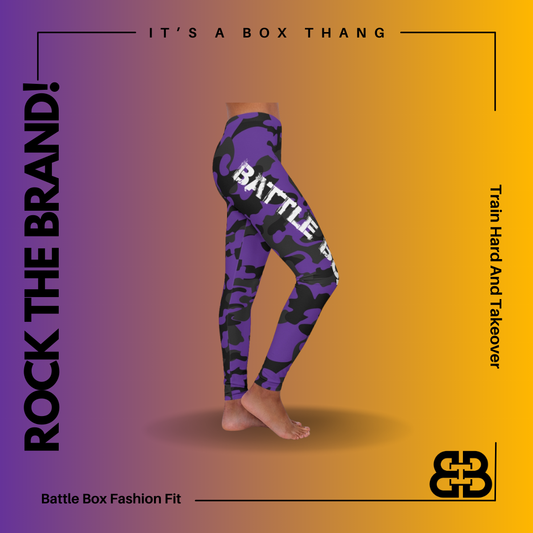 Purple Camo Spandex Leggings -1A