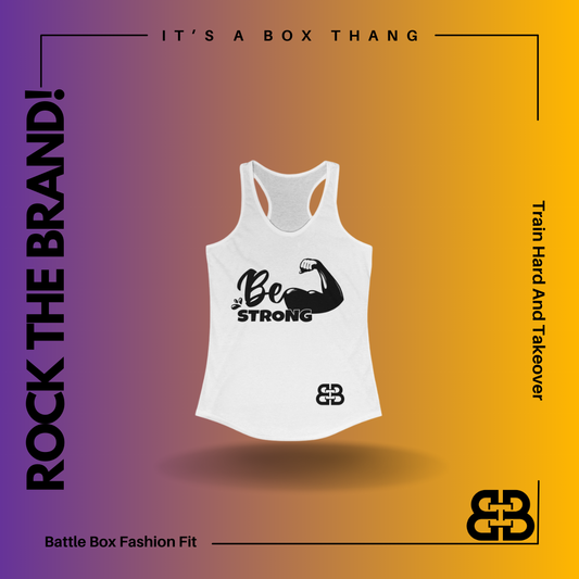 Women's Be Strong Battle Box Racerback Tank -2A
