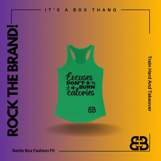Women's Burn Calories Battle Box Racerback Tank -2A
