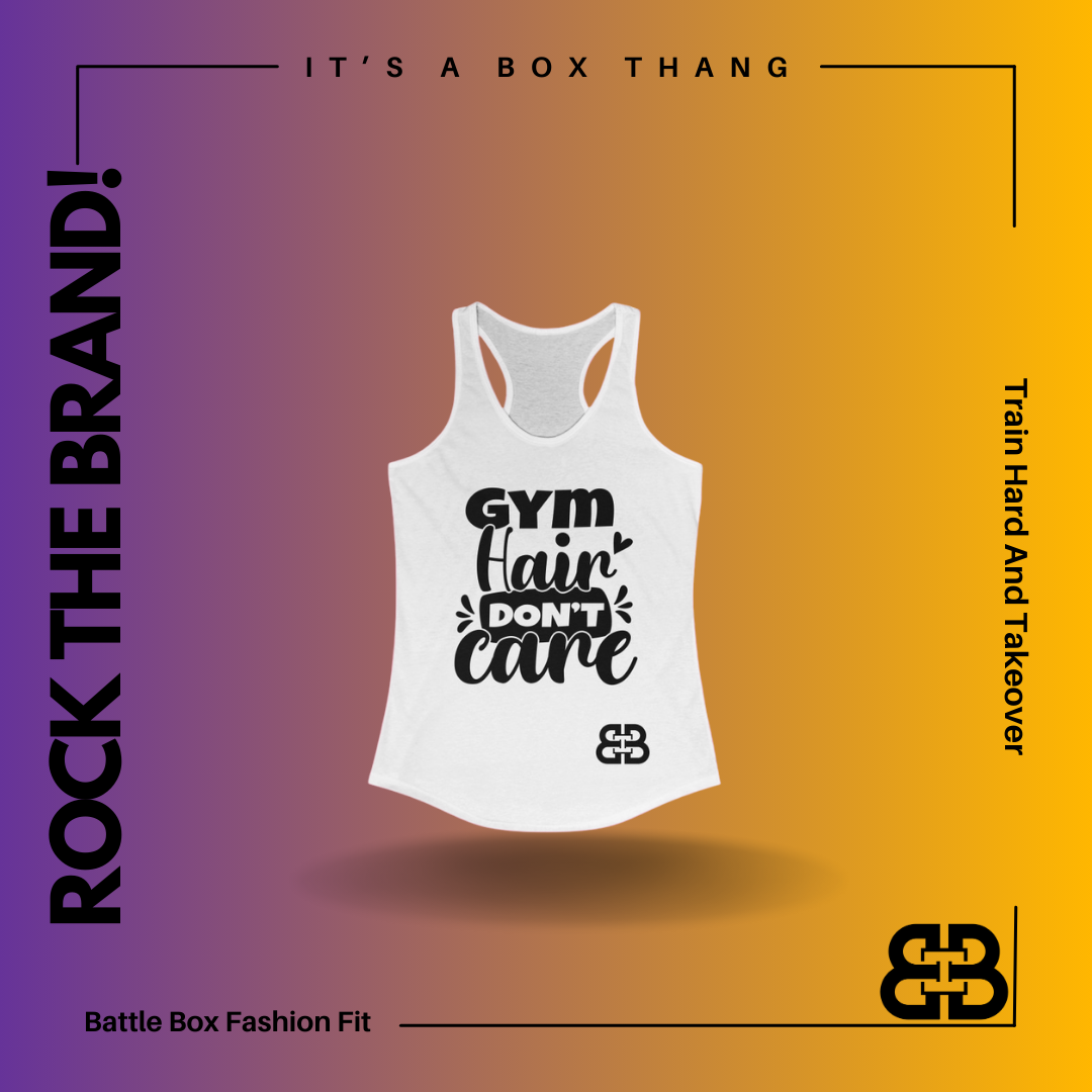 Women's Gym Hair Battle Box Racerback Tank -2A